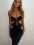 Sleeveless Women Hollow Out Bodycon Dress for Party Events